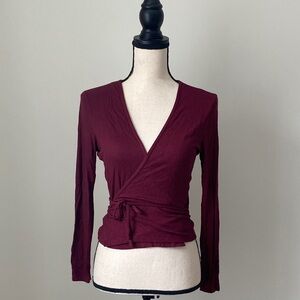 American Apparel Elegant Burgundy Wrap Top